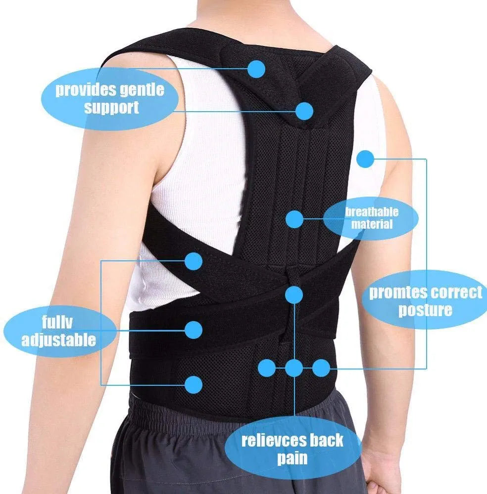 Correcteur de posture réglable - Ceinture de soutien du dos et des épaules