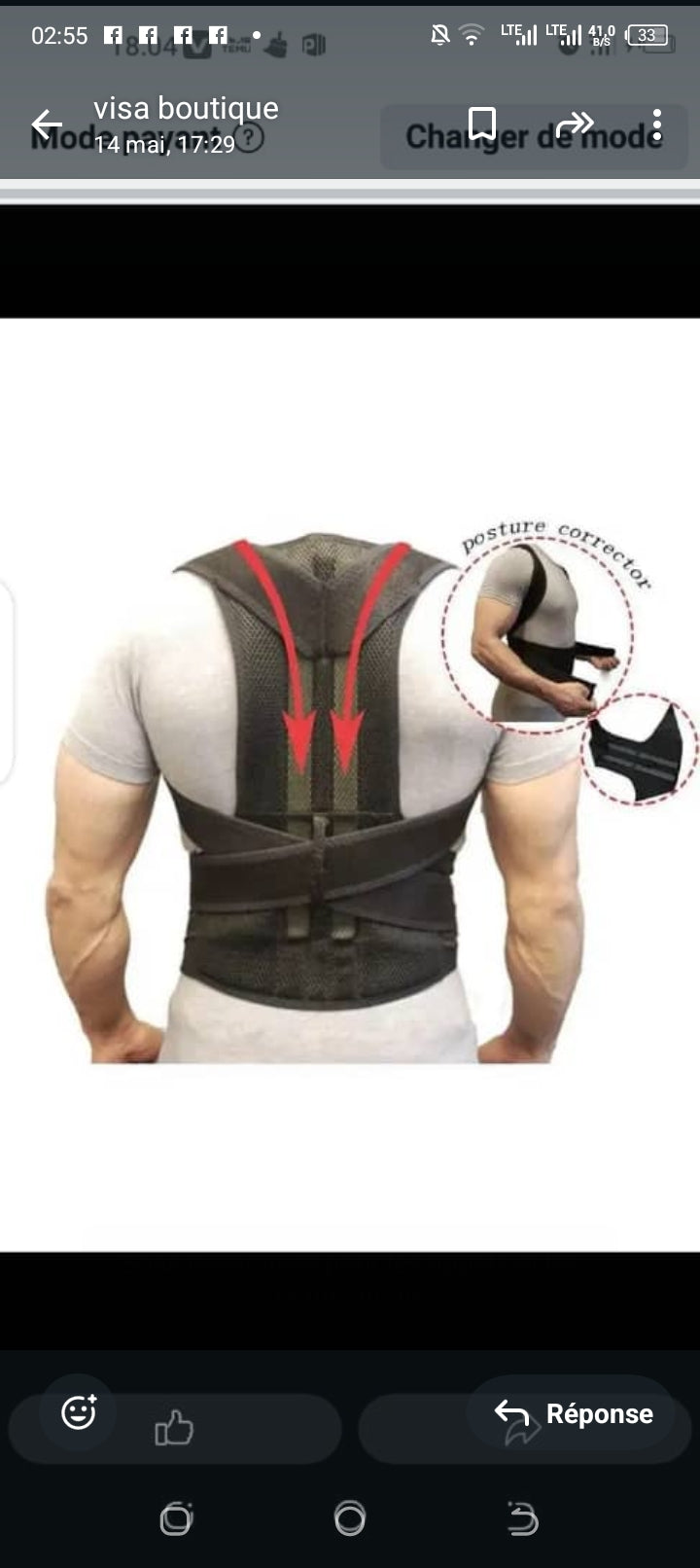 Correcteur de posture réglable - Ceinture de soutien du dos et des épaules